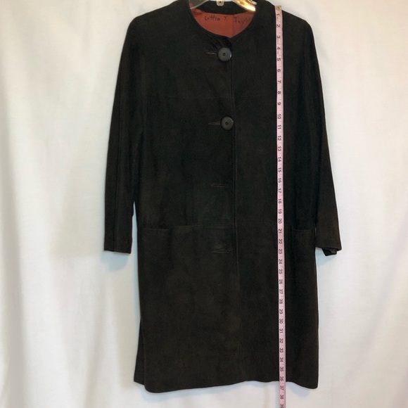 Vintage/antique brown suede midi coat size 12 - Picture 4 of 12
